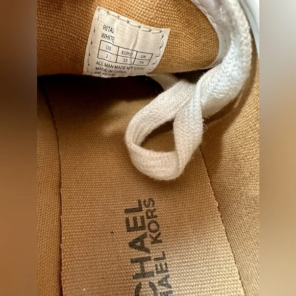 MICHAEL Michael Kors Girl Youth Ivy Nettle Sneaker Camel 2 US - Picture 8 of 9